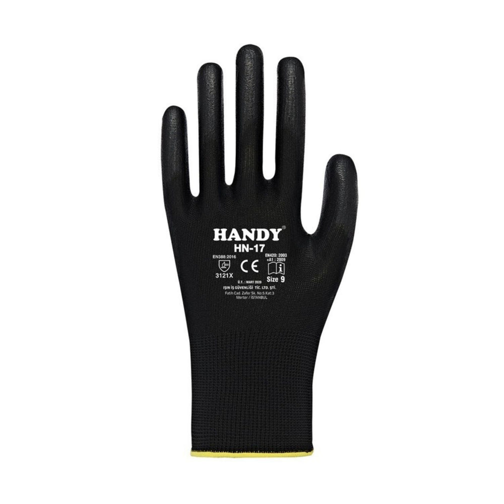 Handy Job-Plus HN-17 PU Siyah Hassas Montaj İş Eldiveni EN 388 (3121X)