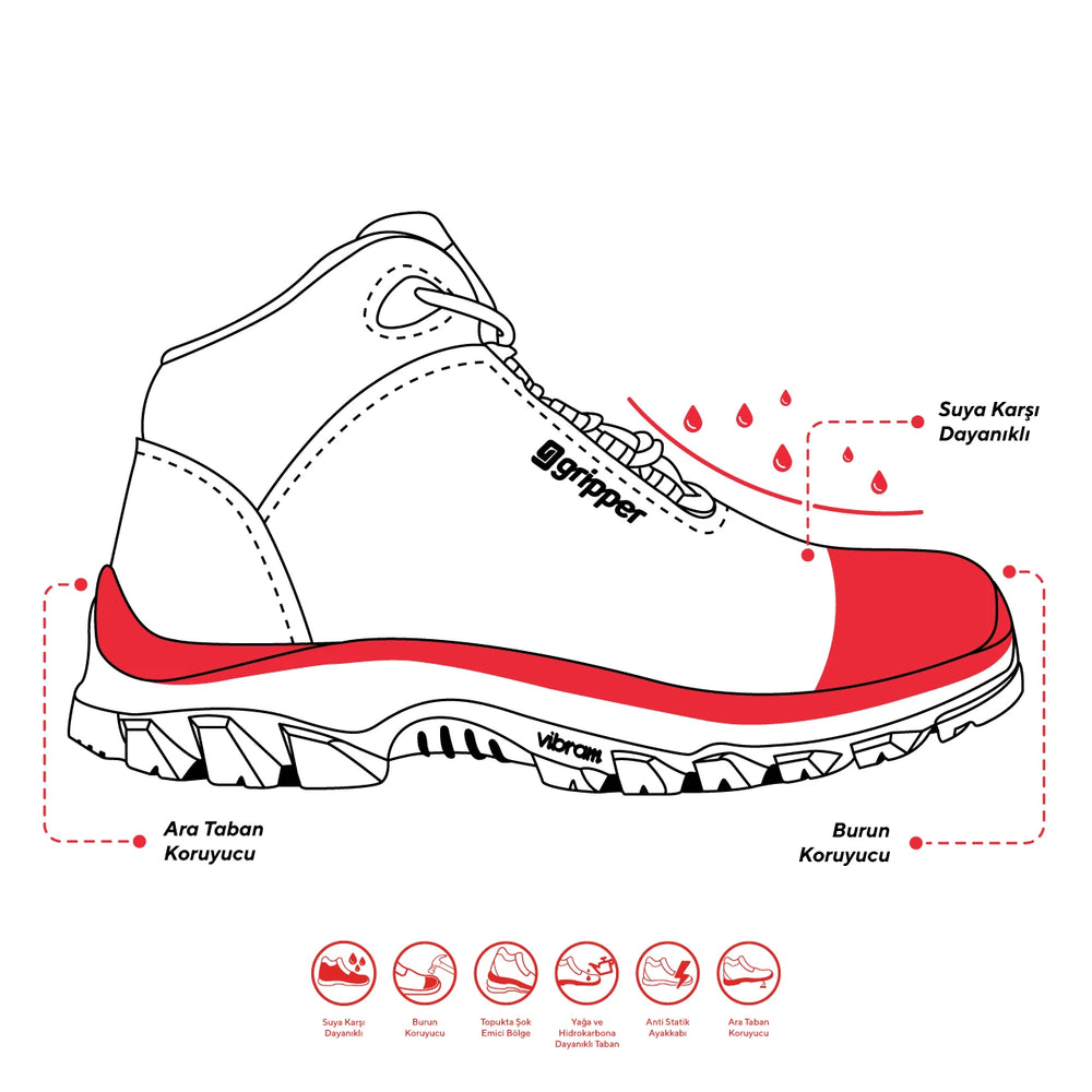Gripper Executive Mid GPR-54 S3 Vibram İş Botu